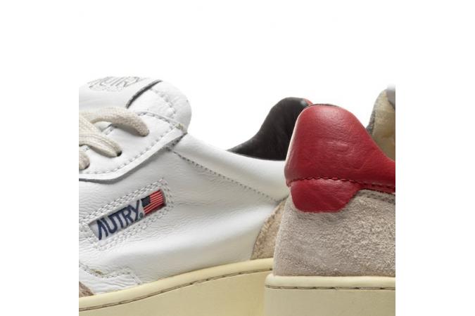 AUTRY 01 LOW WOM LEAT/SUEDE WHT/BRD