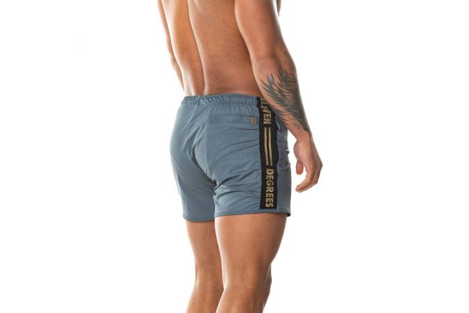 TAPED SWIM SHORTS ANTHRACITE GOLD