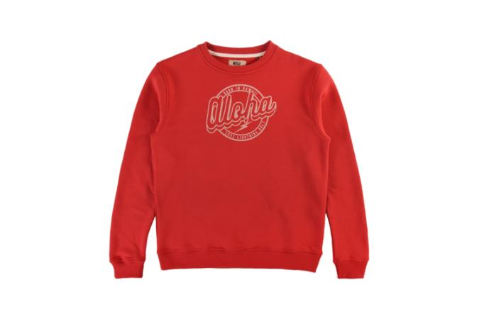 Sudadera Big Aloha Crew JR Pompeian Red