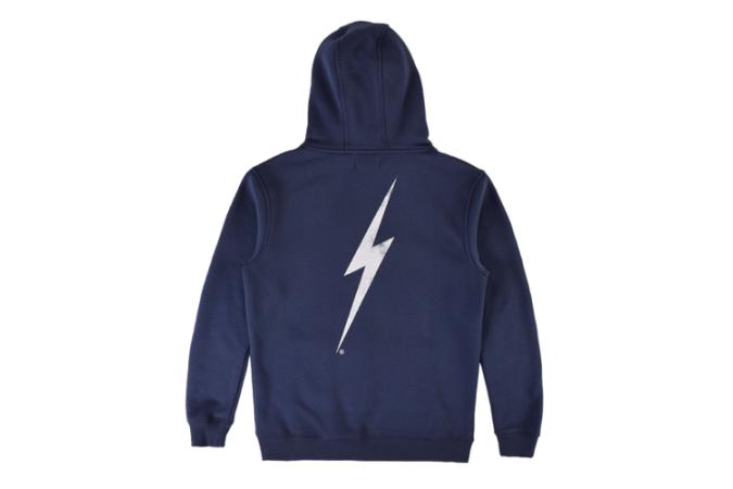 BREWER ZIP HOODIE JR BLUE