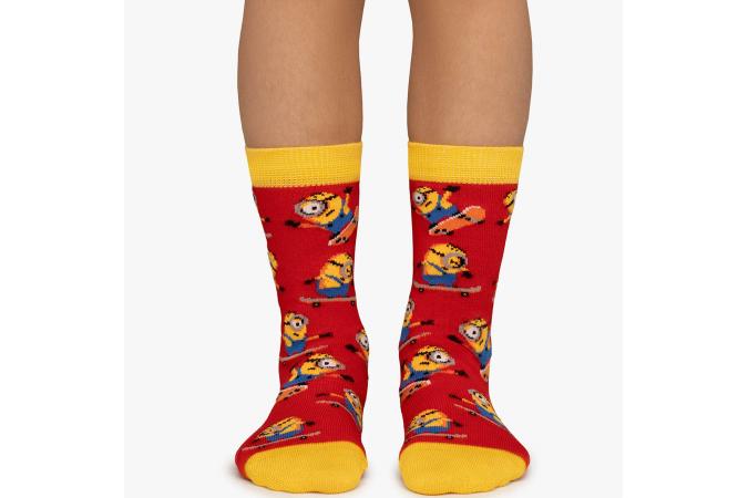 Calcetines Kids Minions Skaters Red