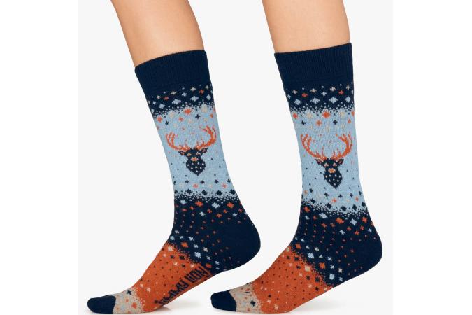 Calcetines Winter Deer Light Blue