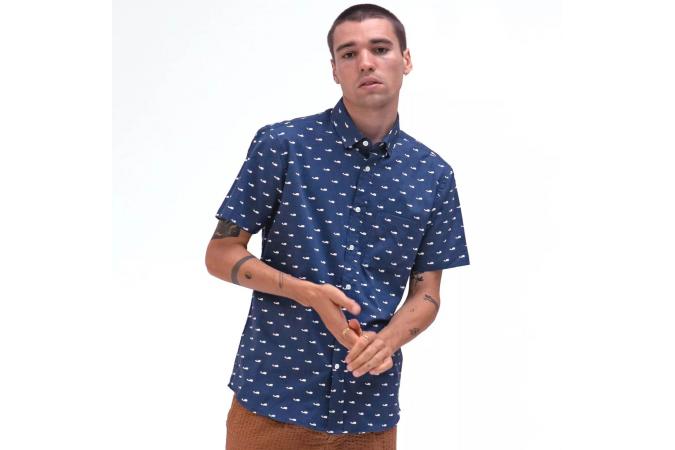 Camisa Cognito S/S Shirt Wale Blue