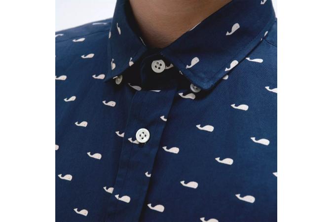 Camisa Cognito S/S Shirt Wale Blue