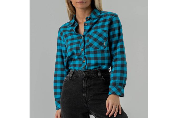 Camisa Doris Shirt cuadros Azul Turquesa