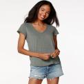 Camiseta Bobi Center Seam V-Neck Tee Sage Verde