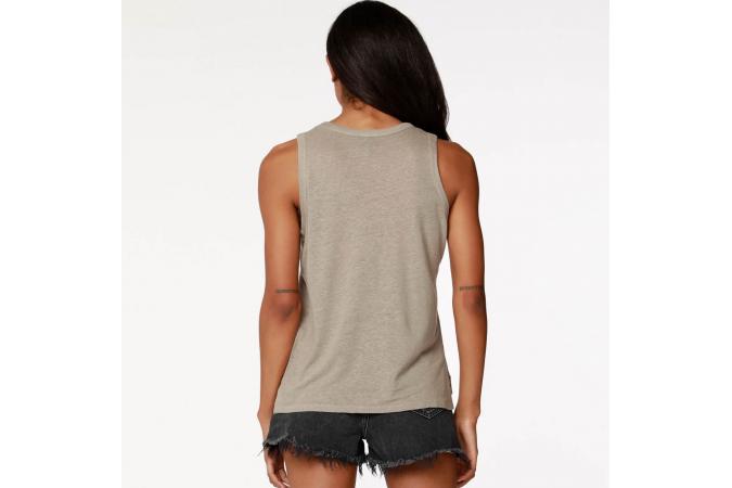 Camiseta Bobi Split Hem Tank Clay Marron