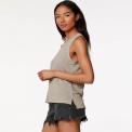 Camiseta Bobi Split Hem Tank Clay Marron