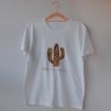 Camiseta Cactus Leopardo Blanco