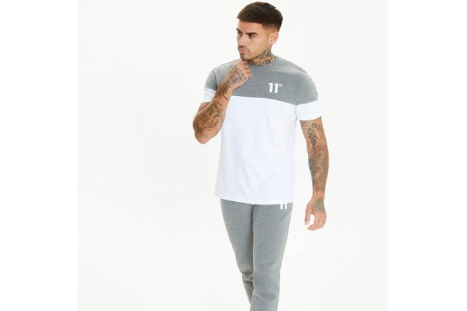 Camiseta Colour Block White/Charcoal Marl