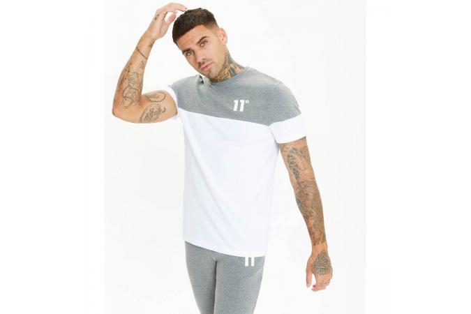 Camiseta Colour Block White/Charcoal Marl