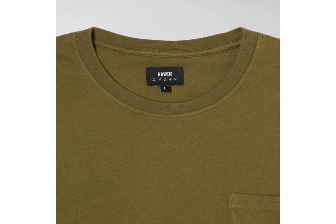 Camiseta Edwin Pocket Ts Uniform Green Garment Washed