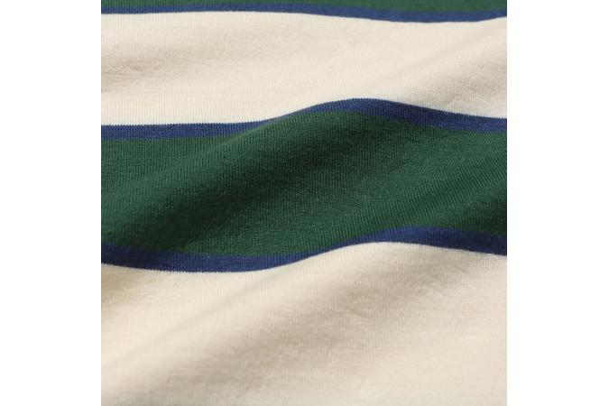 Camiseta Far Afield Raglan Dos Stripe Verde / Beige