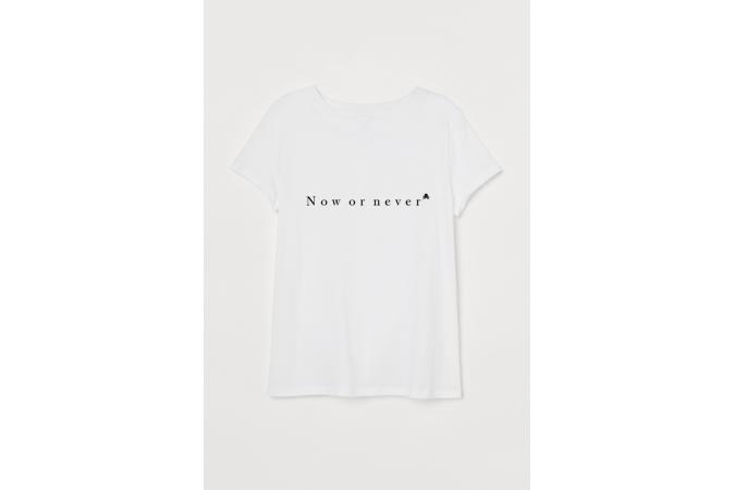 Camiseta Now or never blanco
