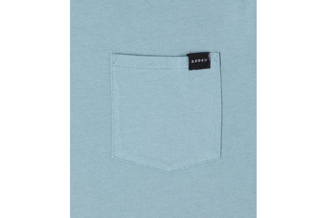 Camiseta Edwin Pocket Ts Blue Fog Garment Washed