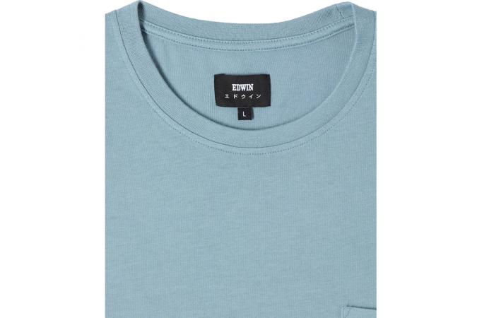 Camiseta Edwin Pocket Ts Blue Fog Garment Washed