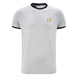 RAPER RINGER T-SHIRT LIGHT GREY MARL GOLD