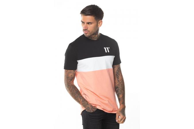 Camiseta Triple Panel - Peach Melba/Black/White