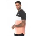 Camiseta Triple Panel - Peach Melba/Black/White