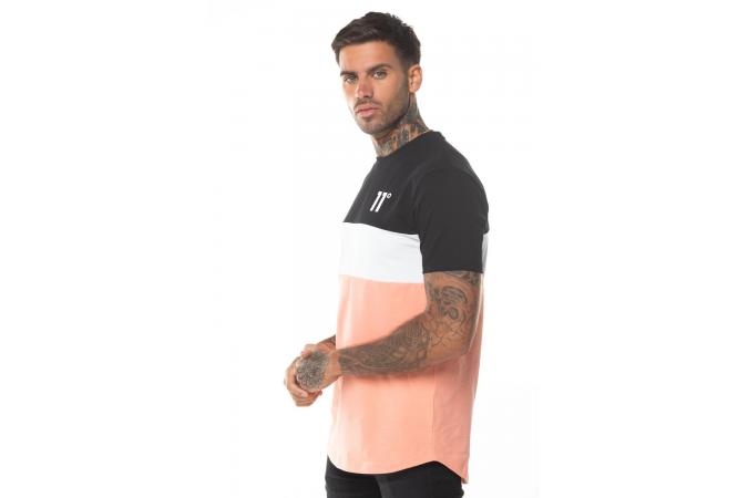 Camiseta Triple Panel - Peach Melba/Black/White