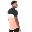 Camiseta Triple Panel - Peach Melba/Black/White