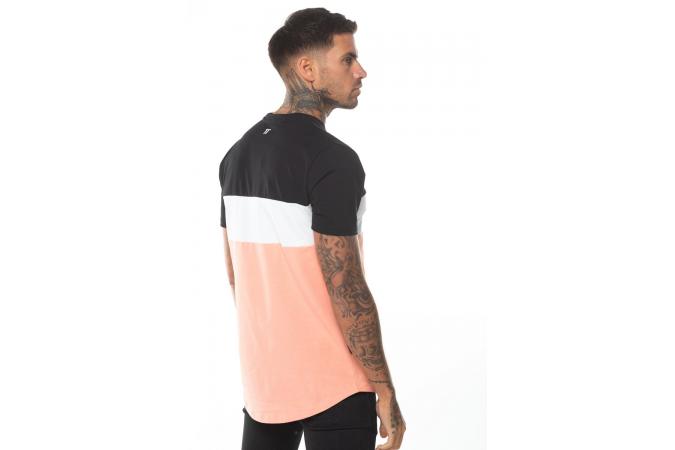 Camiseta Triple Panel - Peach Melba/Black/White