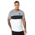 TRIPLE PANEL T-SHIRT SILVER WHITE BLACK