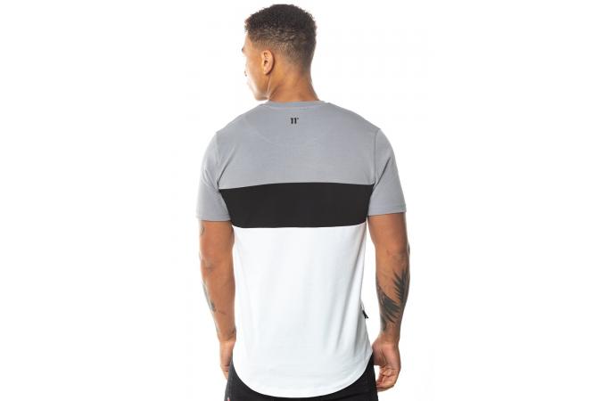 Camiseta Triple Panel - Silver/White/Black