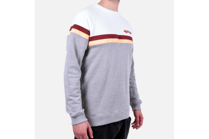 COLOR BLOCK FLEECE CREW W00 WHITE