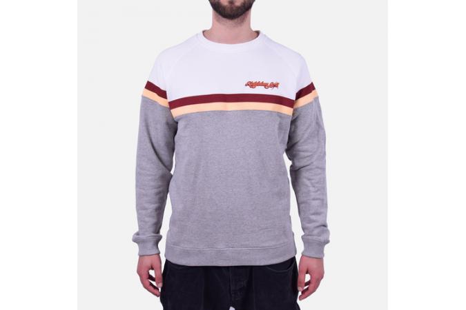 COLOR BLOCK FLEECE CREW W00 WHITE