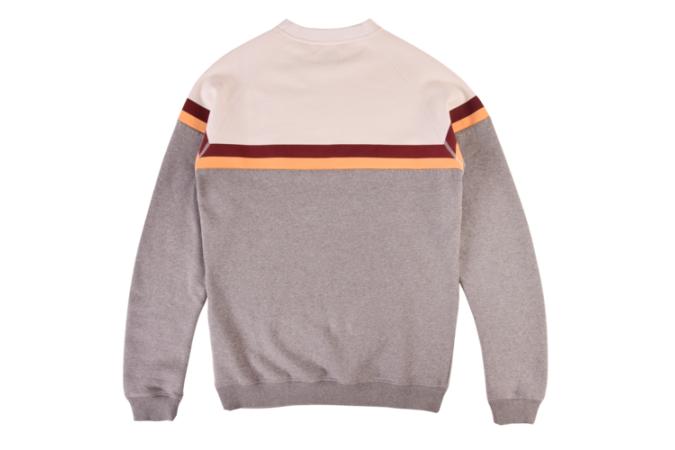 COLOR BLOCK FLEECE CREW W00 WHITE