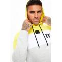 Cut and Sew Pull over Hoodie Yellow/white/Tornado Marl