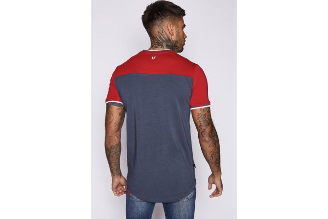 Camiseta Cut And Sew Ribbed Tshit Anthracita/Red Patroll