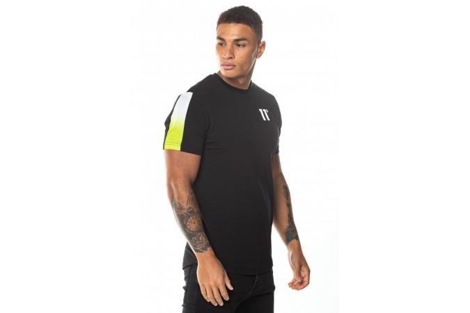 Camiseta Dot Fade Panelled T-Shirt Negro/Verde Lima/Blanco