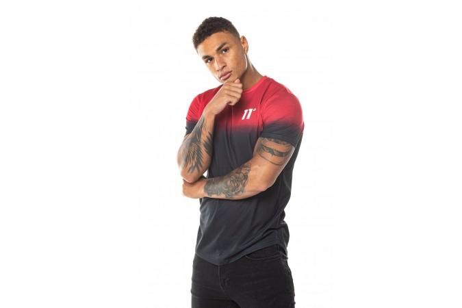 DOT FADE T-SHIRT BLACK,SKI PATROL RED