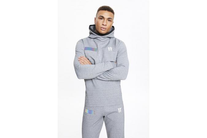 eon Block Pull over Hoodie Grey Marl