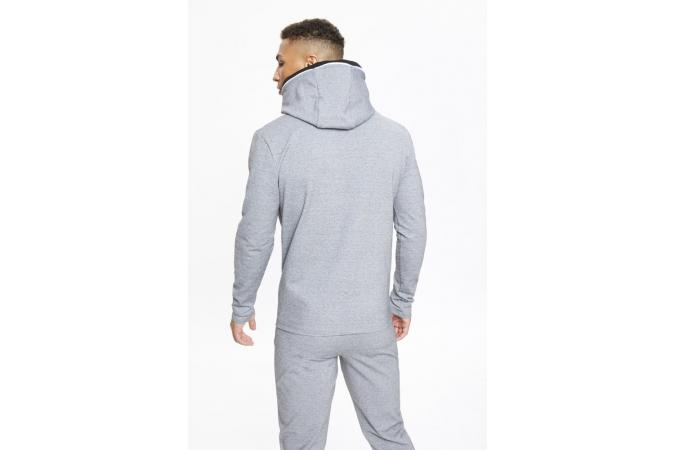 eon Block Pull over Hoodie Grey Marl