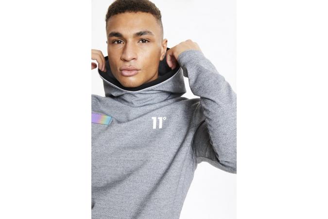 eon Block Pull over Hoodie Grey Marl