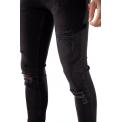 ESSENTIAL SUPER STRETCH DISTRESSED JEANS SKINNY FIT JET BLACK WA