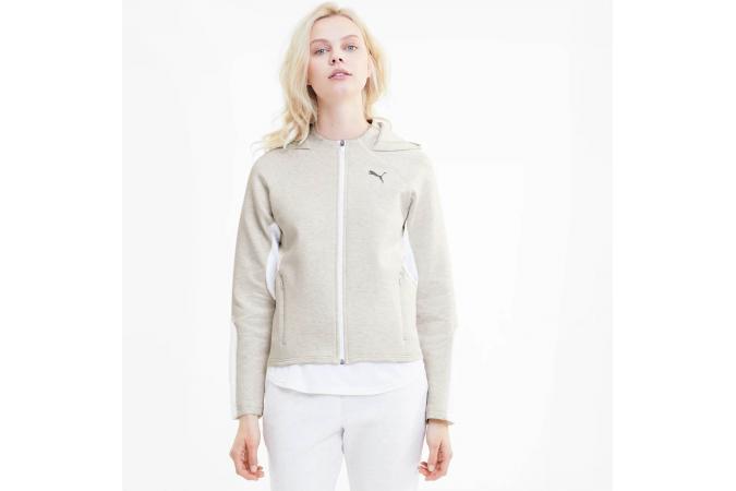 EVOSTRIP FULL-ZIP HOODIE WHITE HEATHER