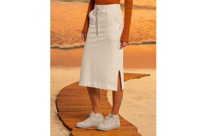 Falda Bolt Plain Skirt Blanca