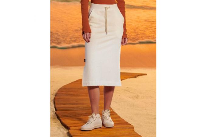 Falda Bolt Plain Skirt Blanca