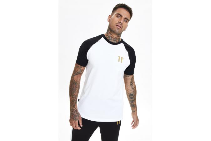 Camiseta Gold Taped Ringer T-shirt Blanco/Negro