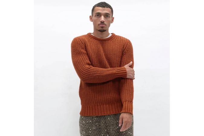 Jersey Far Afield Ribbed Knit (Alpaca Mix - Cedar Red)