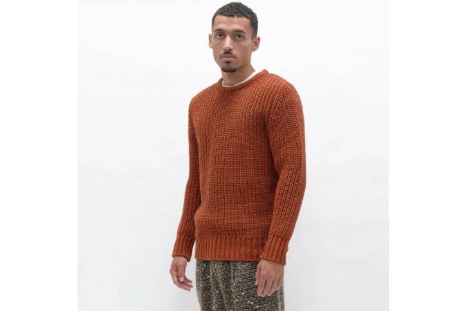 Jersey Far Afield Ribbed Knit (Alpaca Mix - Cedar Red)