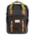 Mochila Macaroon Glossy Blocking Charcoal Olive