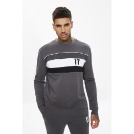 Mercury Mesh Print Cut And Sew Sweatshirt Slate Grey