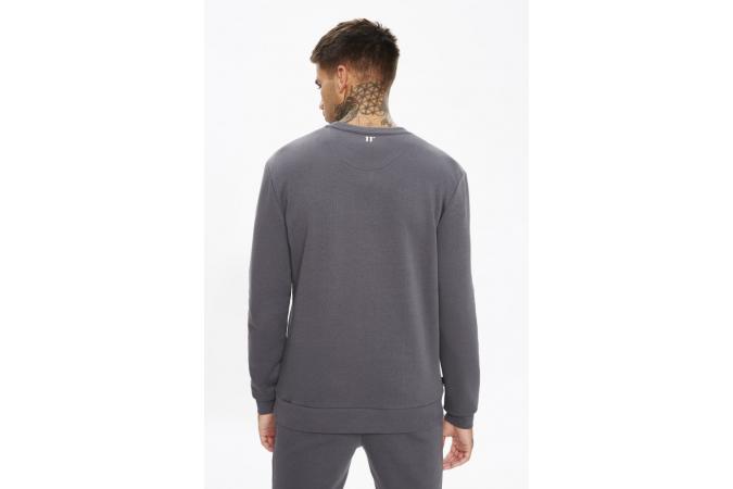 Mercury Mesh Print Cut And Sew Sweatshirt Slate Grey