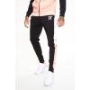 PANEL BLOCK POLY TRACK PANTS PEACH MELBA BLACK WHITE