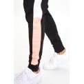 PANEL BLOCK POLY TRACK PANTS PEACH MELBA BLACK WHITE